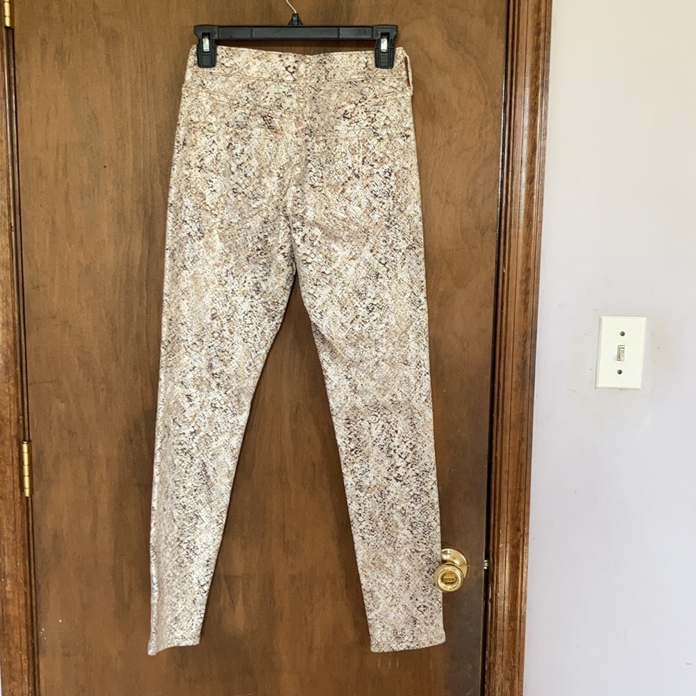 Express snakeskin print animal print metallic accent skinny midrise stretch 00 - Picture 16 of 17